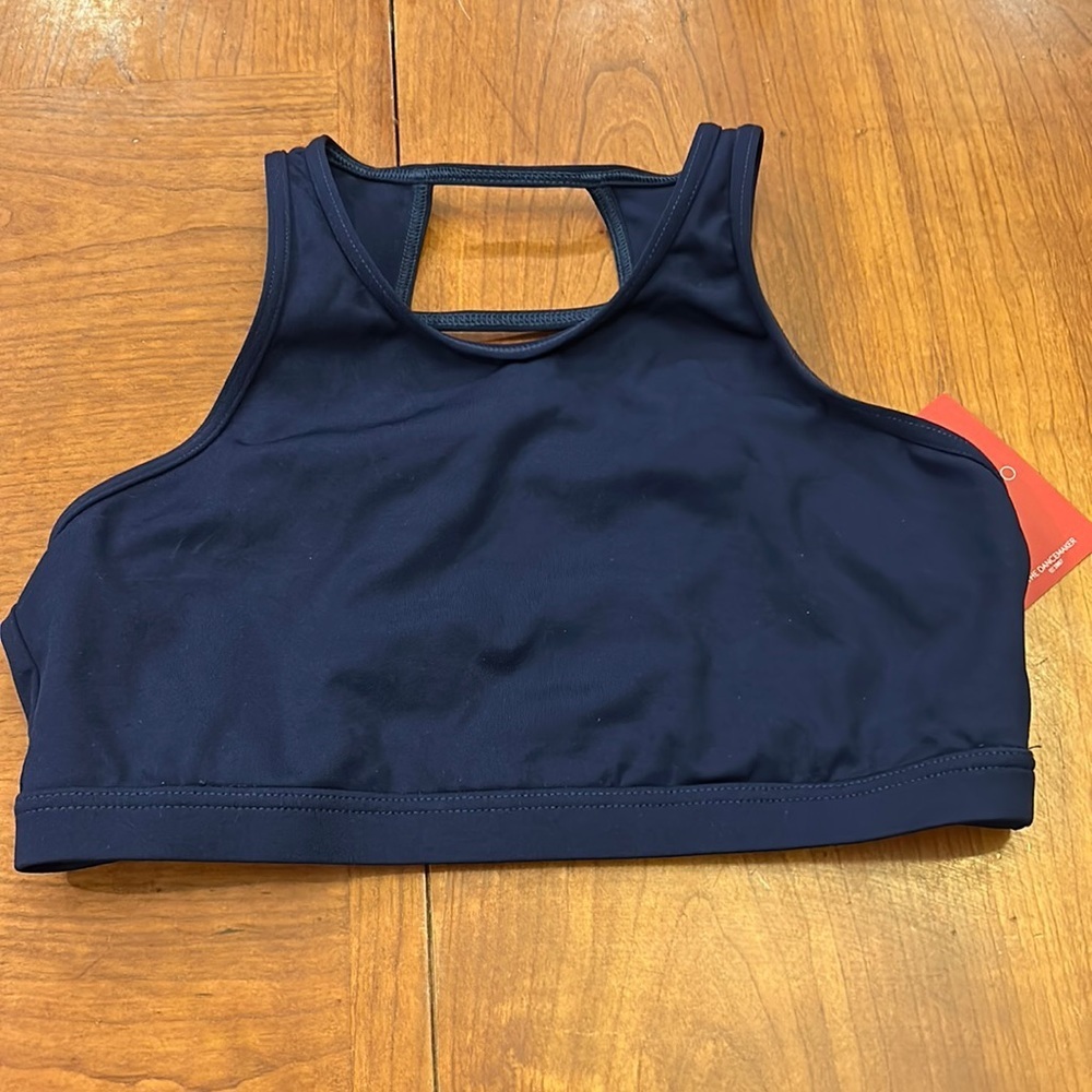 New Navy Blue Capezio Team Basics Ladder Back Bra Top Size XL